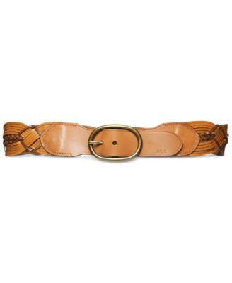 Lauren Ralph Lauren Braided Metallic Leather Belt