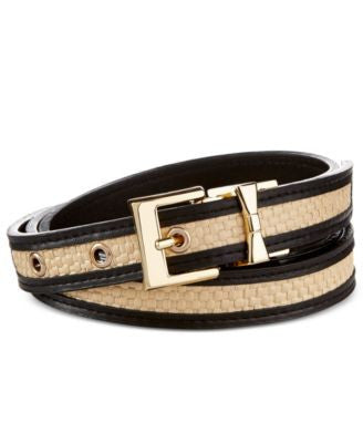 kate spade new york Straw and Leather Reversible Belt