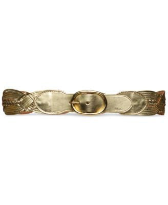 Lauren Ralph Lauren Braided Metallic Leather Belt